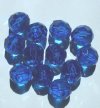 12, 20mm Acrylic Faceted Sapphire Round Beads